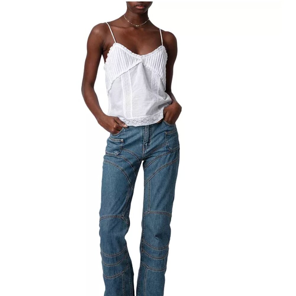 NWT- Zadig & Voltaire Calixia Tomboy Lace Trim Camisole XS - Picture 11 of 14